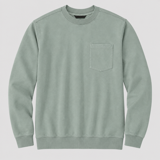 【LAST DAY SALE】Vintage Washed Unisex Pocket Crewneck Sweatshirt
