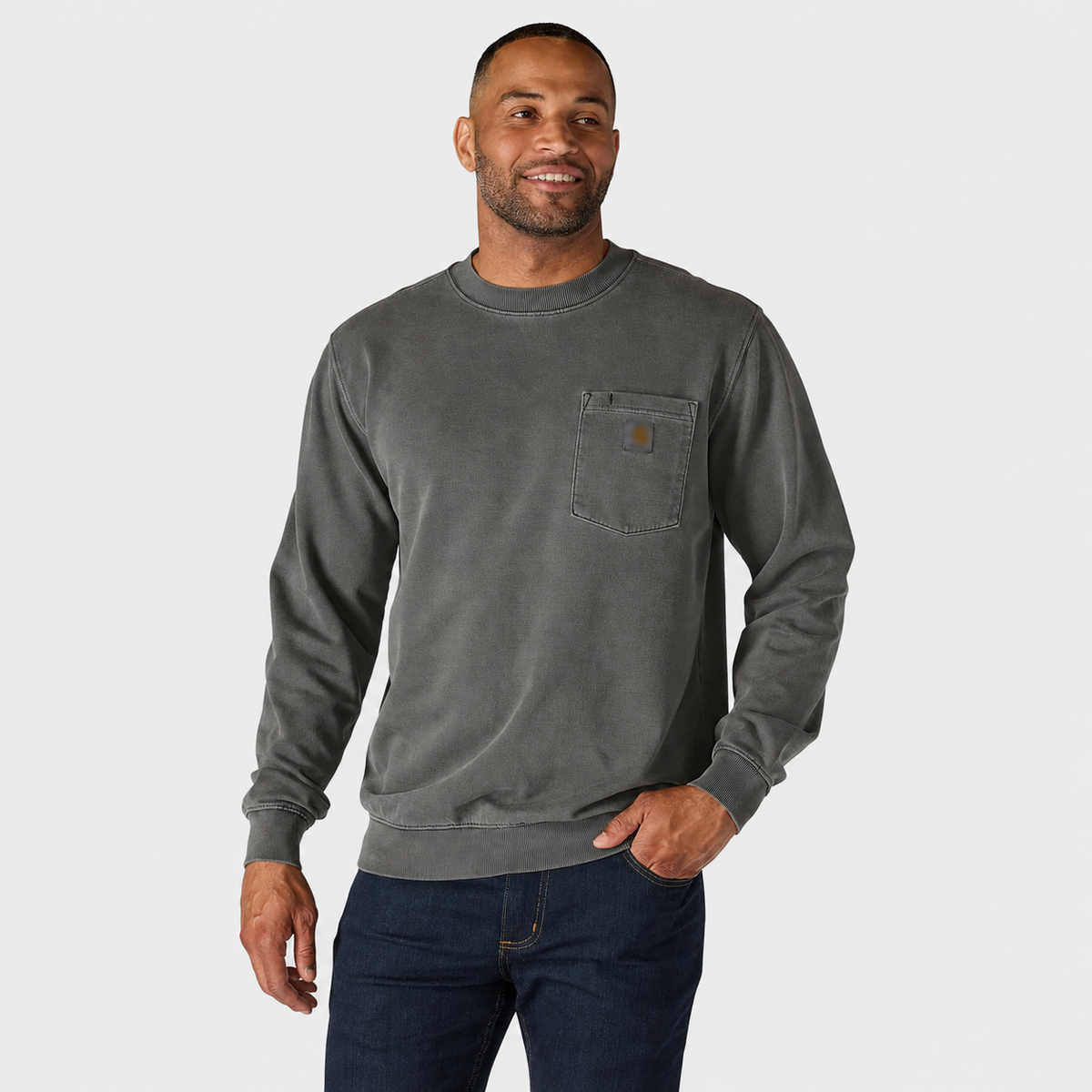 【LAST DAY SALE】Vintage Washed Unisex Pocket Crewneck Sweatshirt