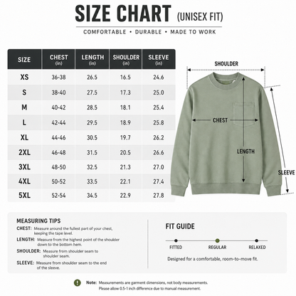 【LAST DAY SALE】Vintage Washed Unisex Pocket Crewneck Sweatshirt