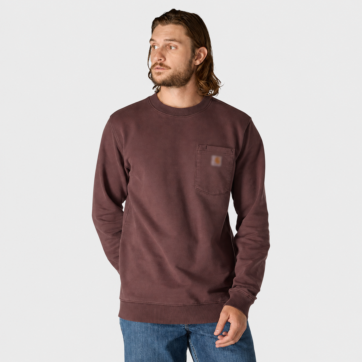 【LAST DAY SALE】Vintage Washed Unisex Pocket Crewneck Sweatshirt