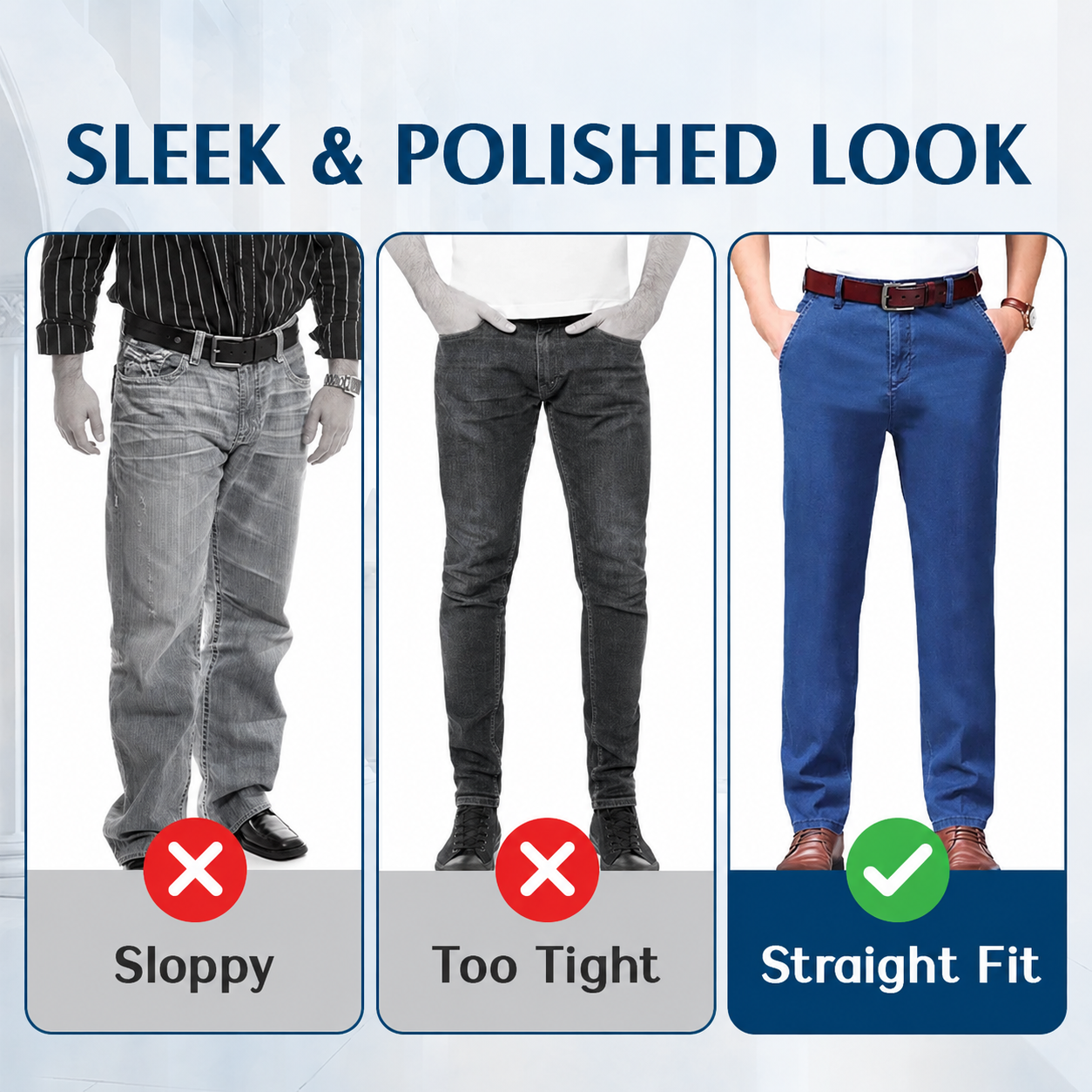 【LAST DAY SALE】Men's Classic Straight Fit Stretch Jeans